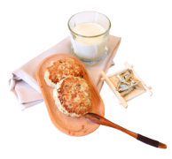 Fried tofu patty with small dried fish